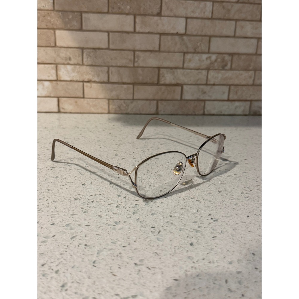 Marchon Tres Jolie 110 Eyeglasses Champagne Gold Oval Wire Frame Vintage